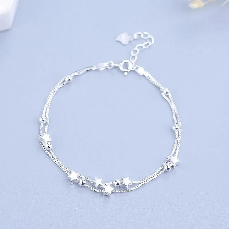 Carmiora - Luxuriöses geschichtetes Silberarmband