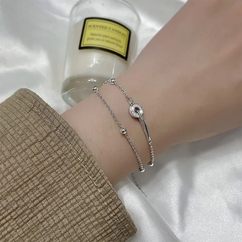 Carmiora - Silbernes Perlenarmband