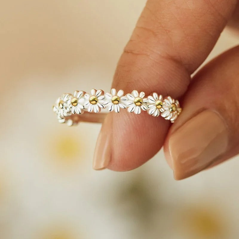 Carmiora - Zeitloser Blumen Emaille-Ring