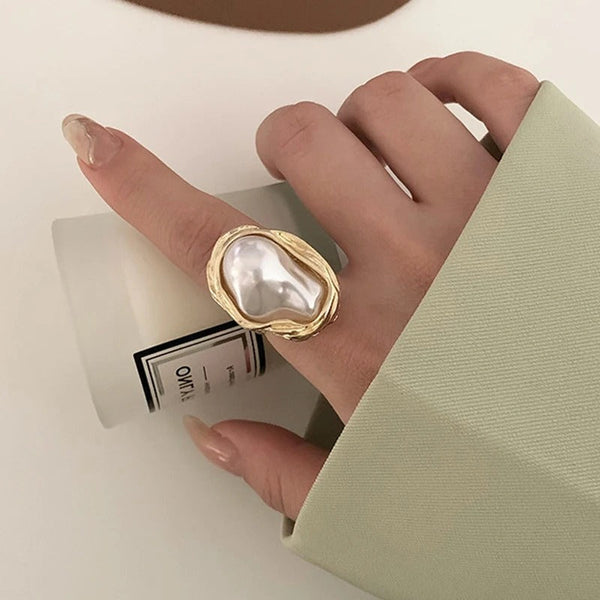 Exquisiter Ring mit Kunstperlen-Dekor für Damen