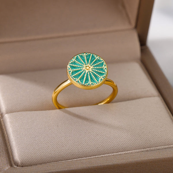 Türkisfarbener Zappelring mit Stern