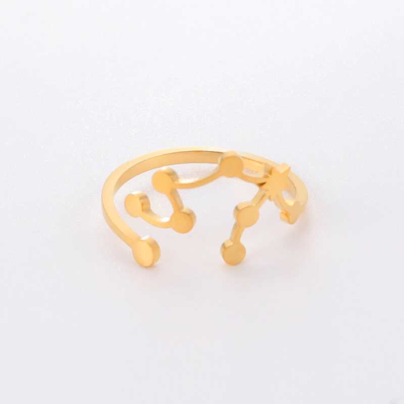 Minimalistische verstellbare Ringe aus Edelstahl mit Sternbild