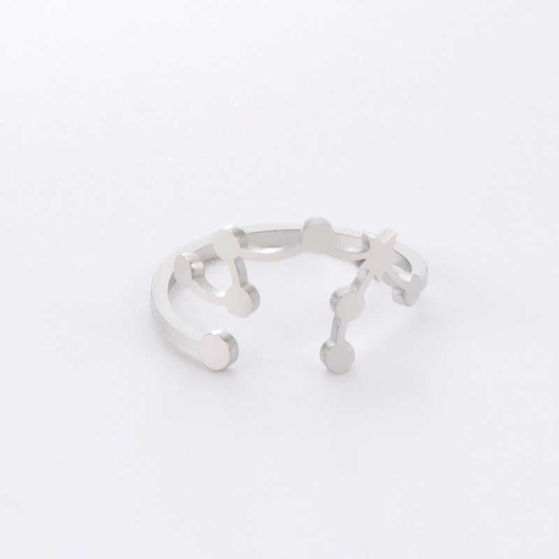 Minimalistische verstellbare Ringe aus Edelstahl mit Sternbild