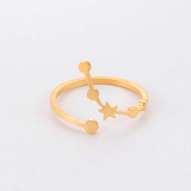 Minimalistische verstellbare Ringe aus Edelstahl mit Sternbild