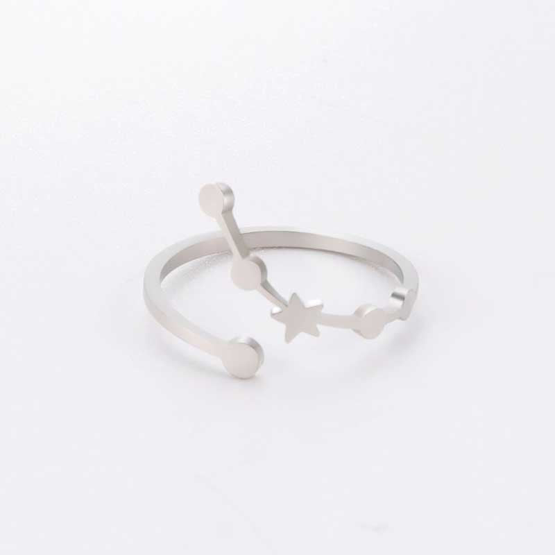 Minimalistische verstellbare Ringe aus Edelstahl mit Sternbild