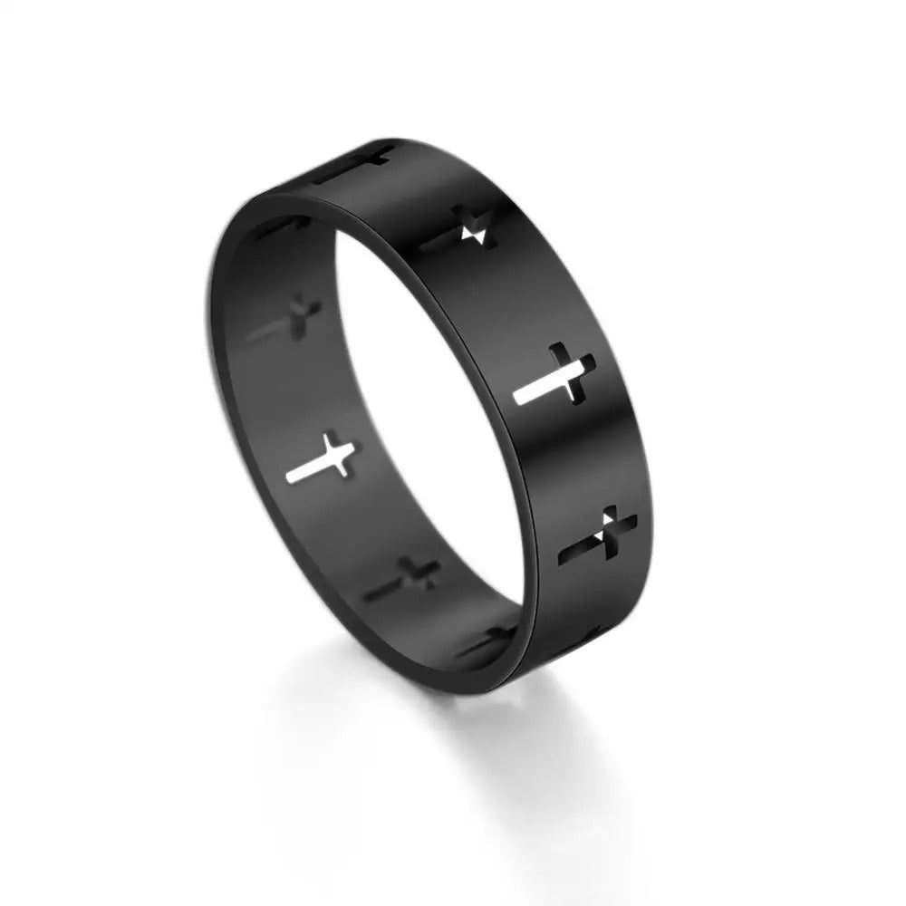 Carmiora - Frauen Hollow Cross Ring