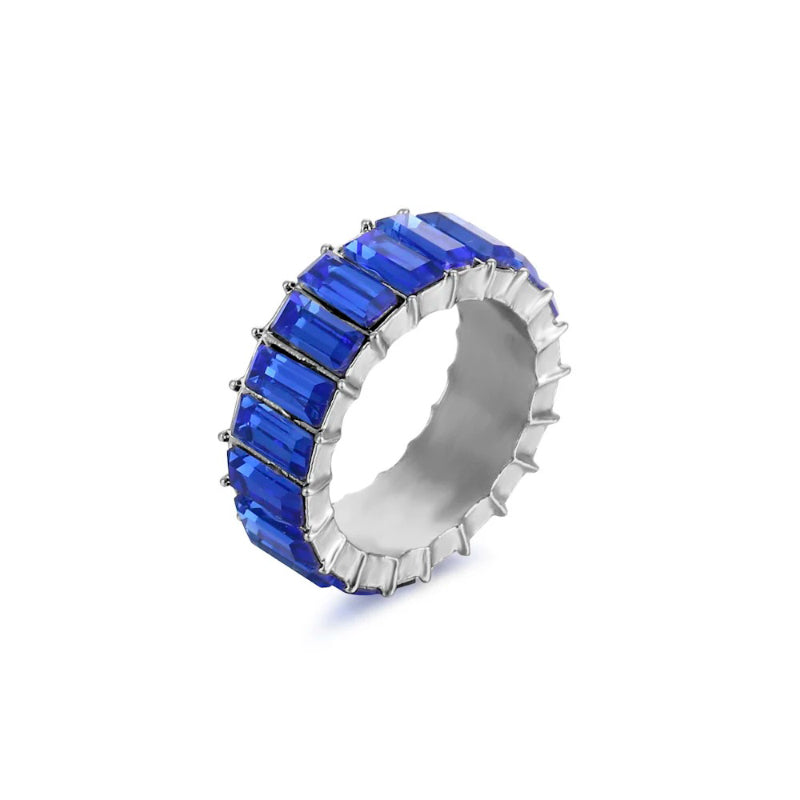 Farbenfrohe Ringe mit Zirkonia-Dekor für Damen (versilbert)