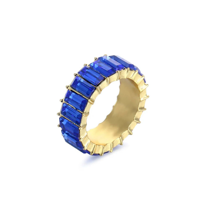 Bunte Ringe mit Zirkonia-Dekor für Damen (vergoldet)