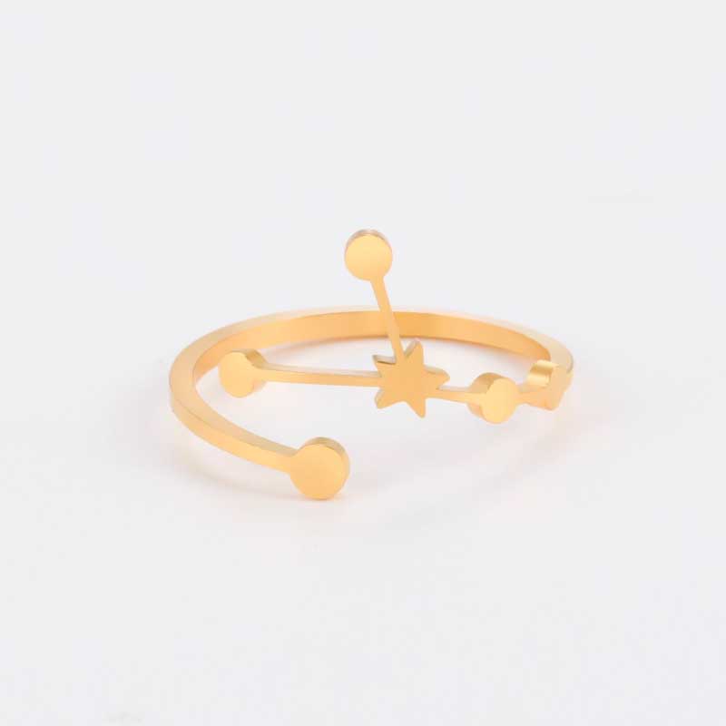 Minimalistische verstellbare Ringe aus Edelstahl mit Sternbild