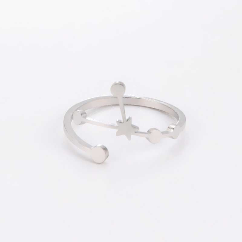 Minimalistische verstellbare Ringe aus Edelstahl mit Sternbild