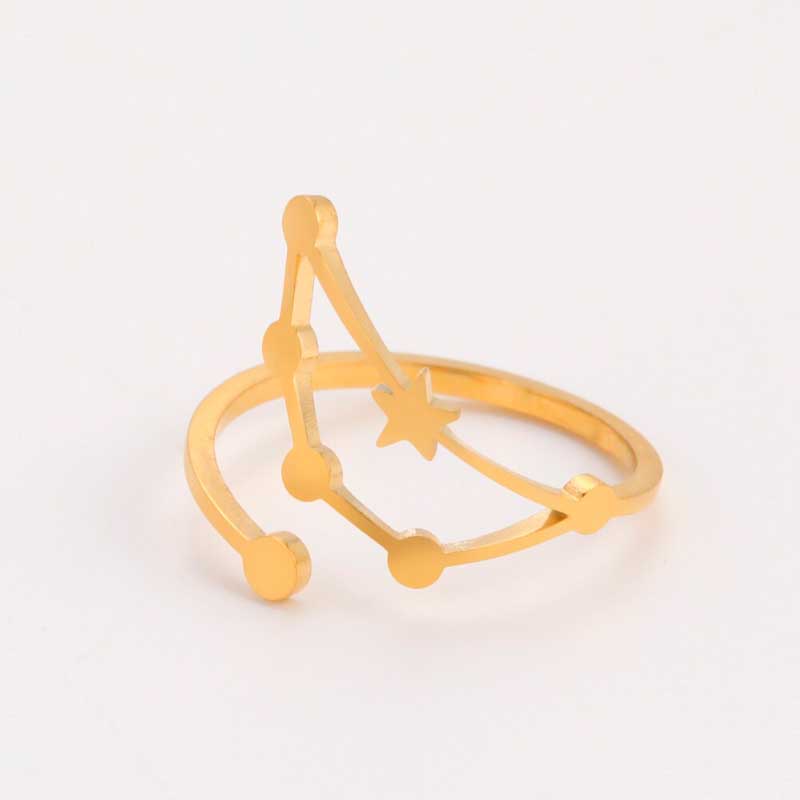 Minimalistische verstellbare Ringe aus Edelstahl mit Sternbild
