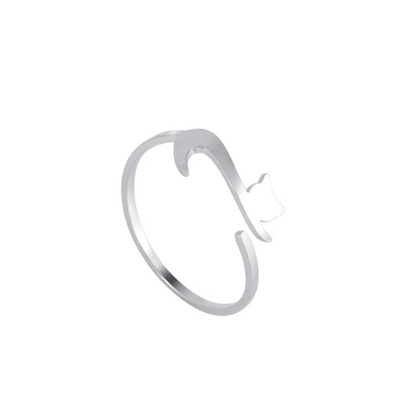 Niedliche und charmante stapelbare minimalistische Edelstahlringe