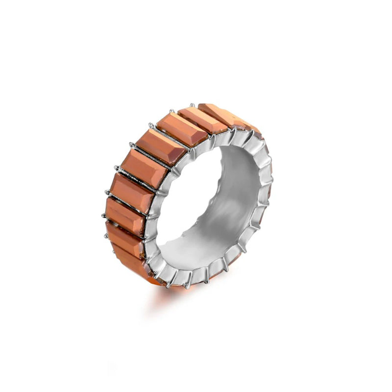 Farbenfrohe Ringe mit Zirkonia-Dekor für Damen (versilbert)