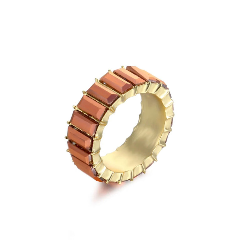 Bunte Ringe mit Zirkonia-Dekor für Damen (vergoldet)
