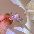Chavri - Rosa leuchtender Kristall-Ring