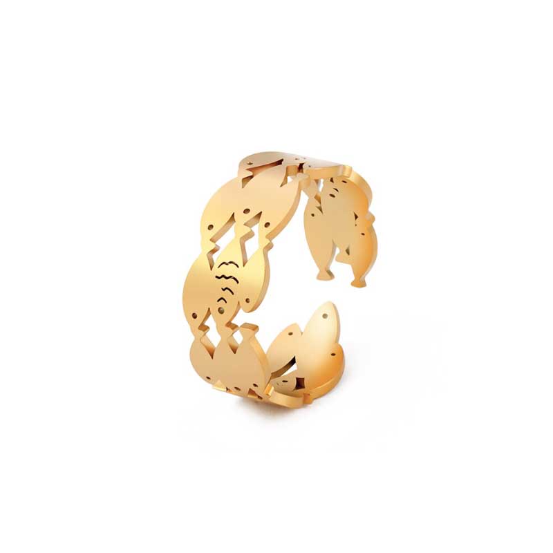 Niedliche und charmante stapelbare minimalistische Edelstahlringe