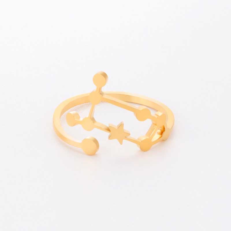Minimalistische verstellbare Ringe aus Edelstahl mit Sternbild