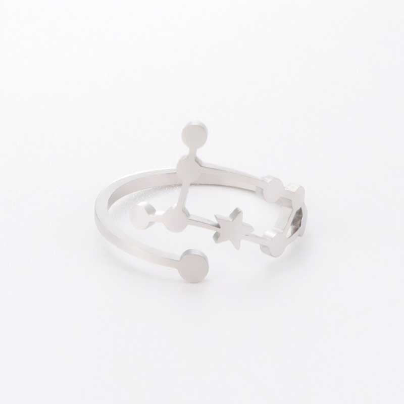 Minimalistische verstellbare Ringe aus Edelstahl mit Sternbild