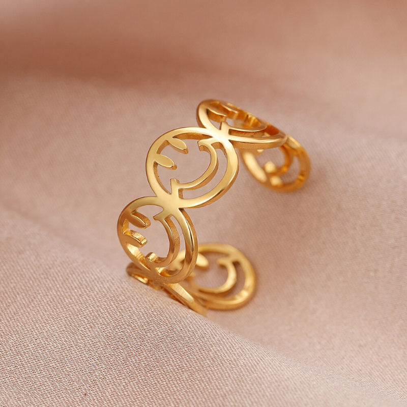 Exquisite, ausgehöhlte, verstellbare Gänseblümchen-Blumenringe