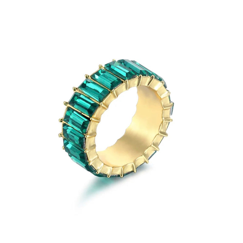 Bunte Ringe mit Zirkonia-Dekor für Damen (vergoldet)