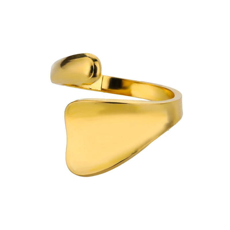 Offene verstellbare Ringe aus Edelstahl mit abstrakten und künstlerischen Motiven