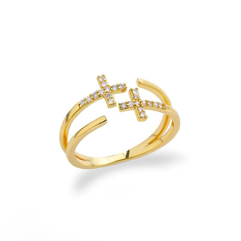 Offene verstellbare Ringe aus Edelstahl mit abstrakten und künstlerischen Motiven