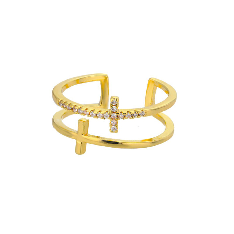 Offene verstellbare Ringe aus Edelstahl mit abstrakten und künstlerischen Motiven