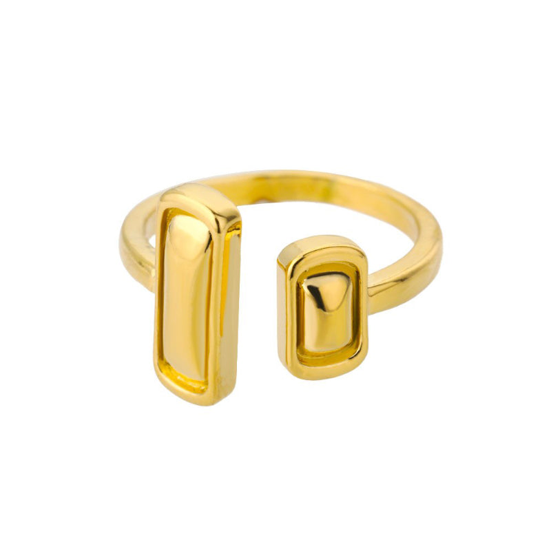 Offene verstellbare Ringe aus Edelstahl mit abstrakten und künstlerischen Motiven