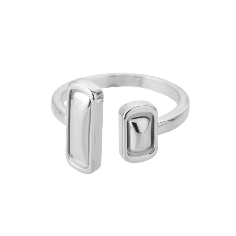 Offene verstellbare Ringe aus Edelstahl mit abstrakten und künstlerischen Motiven