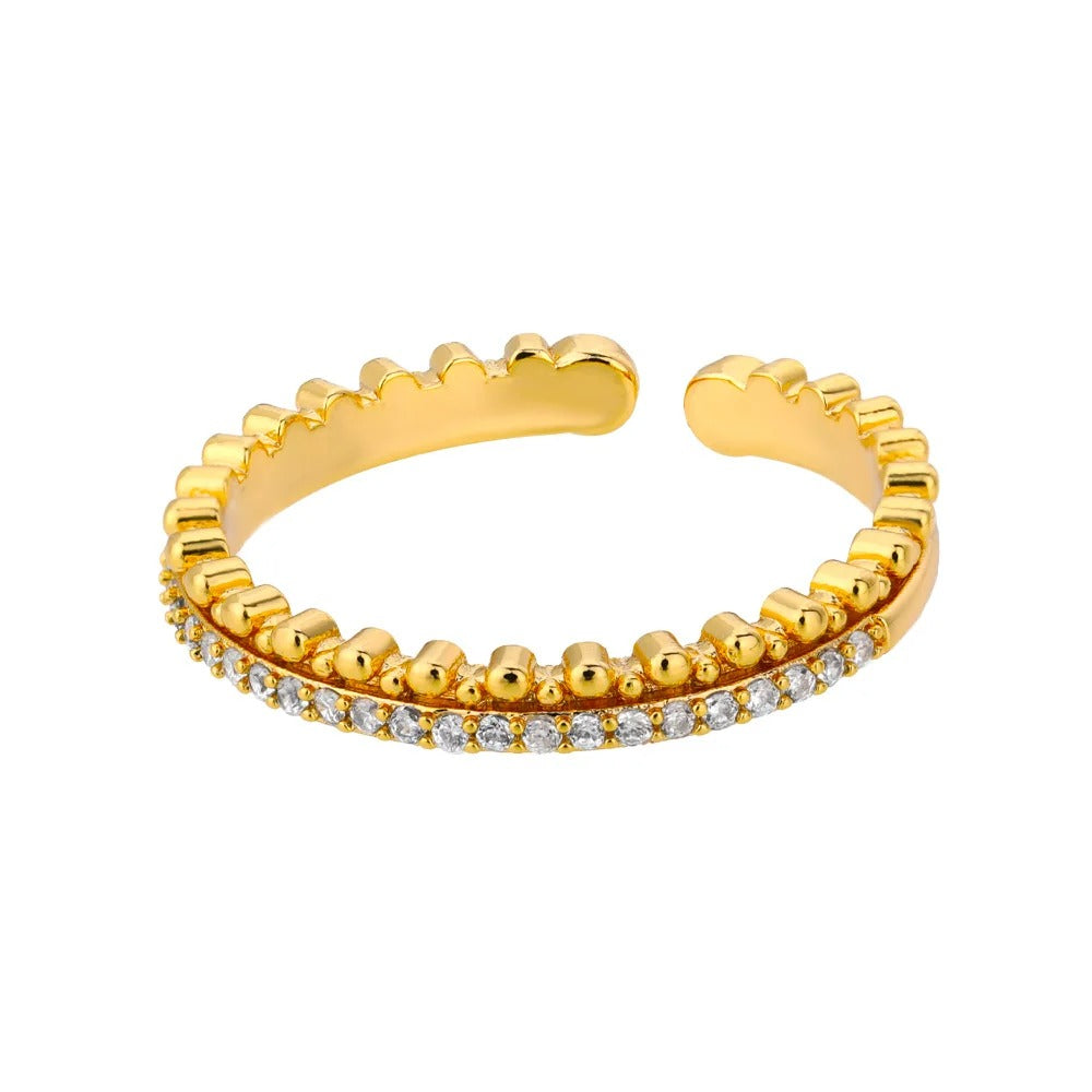 Carmiora - Goldener Zirkonia-Ring