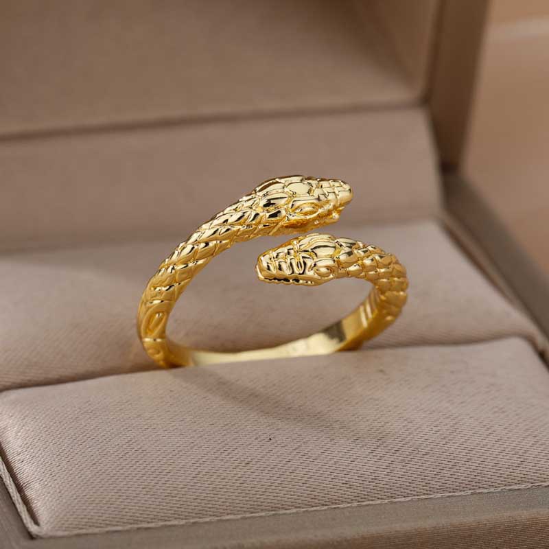 Statement-Ring-Kollektion mit verstellbarem Schlangenmuster