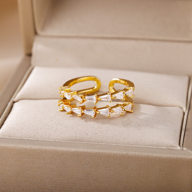 Verstellbare offene Ringe zum Stapeln und Schichten von Schmuck