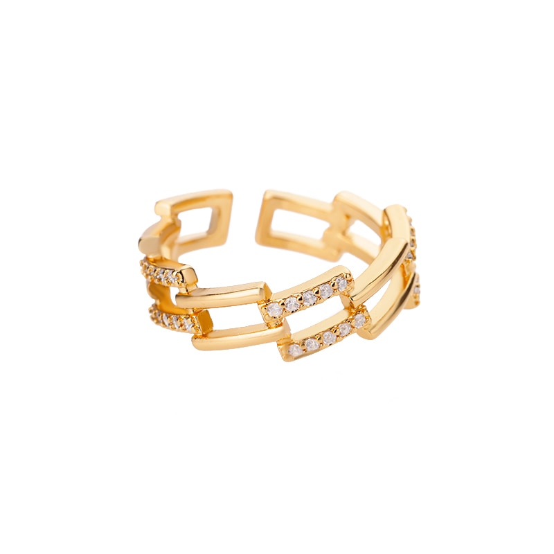 Stapelbare und verstellbare minimalistische Ringkollektion aus Gold und Silber