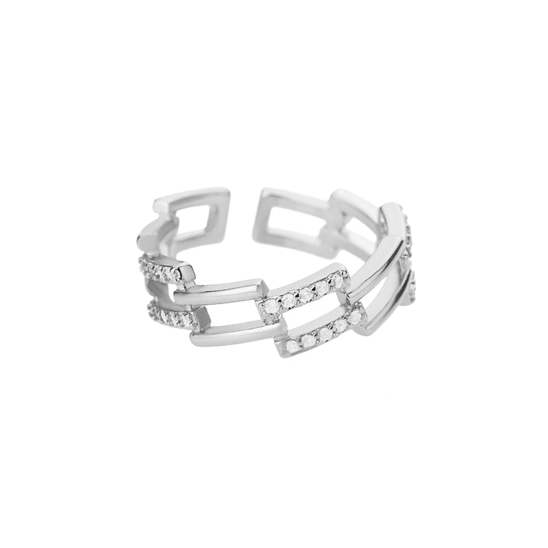 Stapelbare und verstellbare minimalistische Ringkollektion aus Gold und Silber