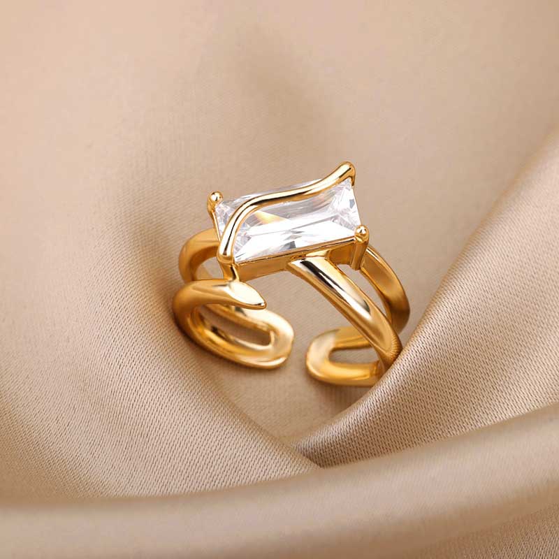 Verstellbare offene Ringe zum Stapeln und Schichten von Schmuck