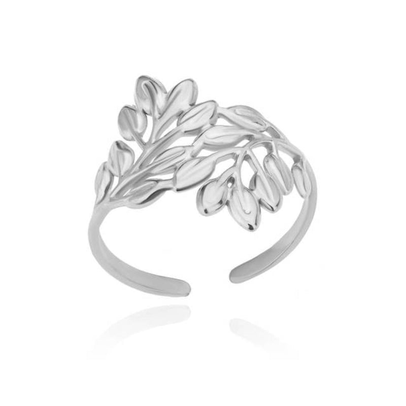 Offene verstellbare Ringe aus Edelstahl mit abstrakten und künstlerischen Motiven