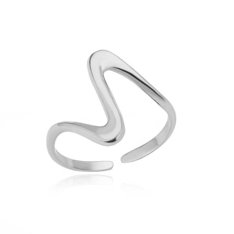 Offene verstellbare Ringe aus Edelstahl mit abstrakten und künstlerischen Motiven