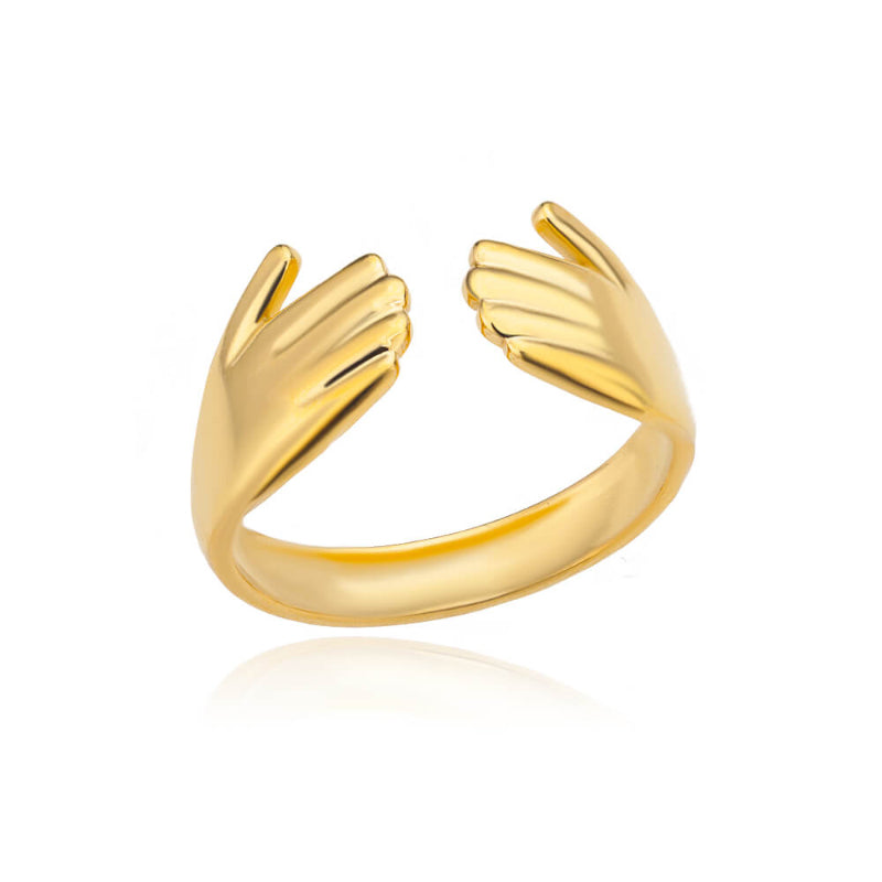 Offene verstellbare Ringe aus Edelstahl mit abstrakten und künstlerischen Motiven