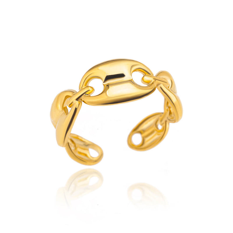 Offene verstellbare Ringe aus Edelstahl mit abstrakten und künstlerischen Motiven