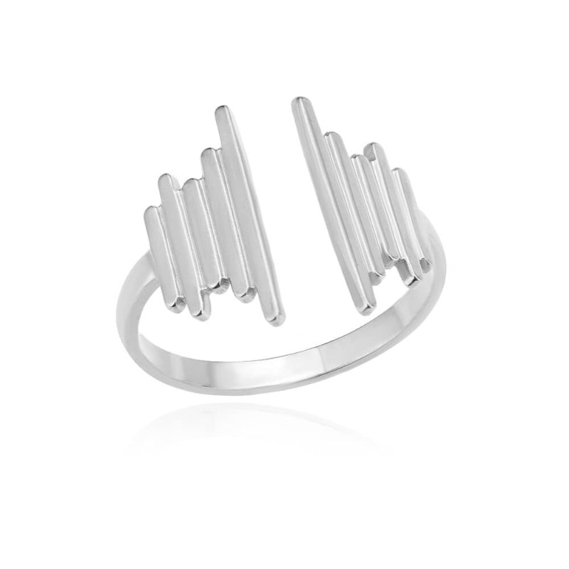 Offene verstellbare Ringe aus Edelstahl mit abstrakten und künstlerischen Motiven