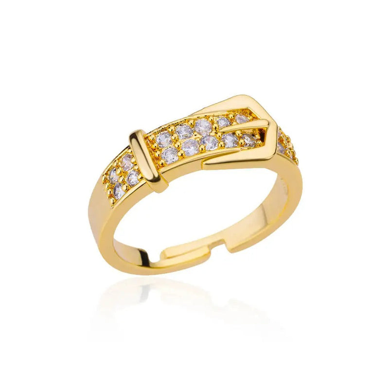 Carmiora - Goldener Zirkonia-Ring