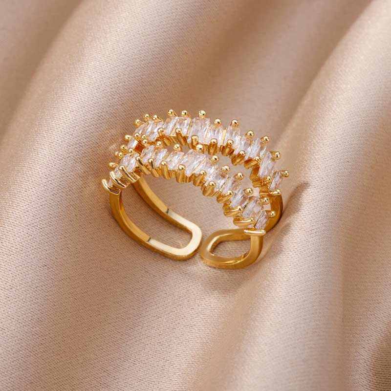 Verstellbare offene Ringe zum Stapeln und Schichten von Schmuck