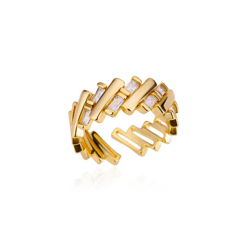 Stapelbare und verstellbare minimalistische Ringkollektion aus Gold und Silber