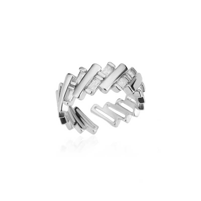 Stapelbare und verstellbare minimalistische Ringkollektion aus Gold und Silber