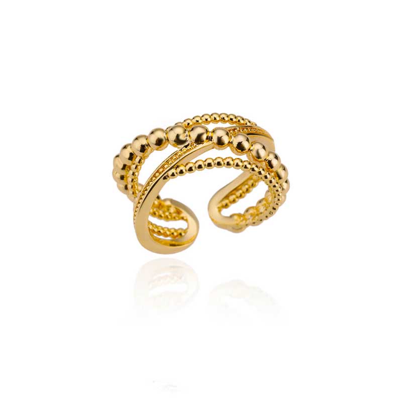 Stapelbare und verstellbare minimalistische Ringkollektion aus Gold und Silber