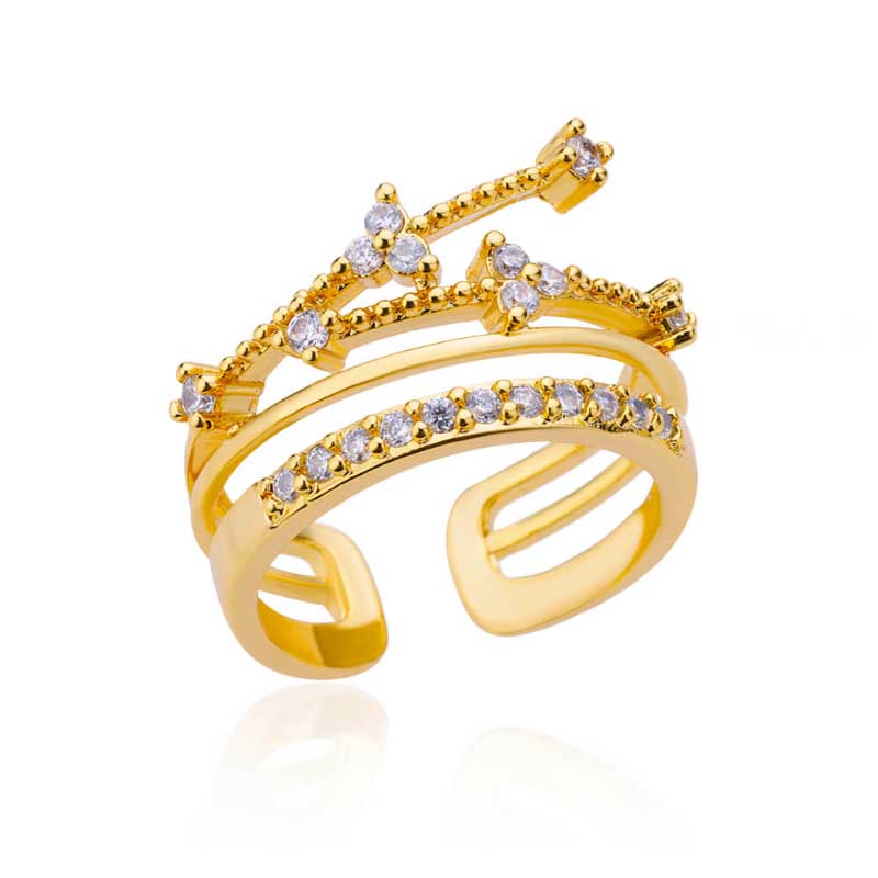 Stapelbare und verstellbare minimalistische Ringkollektion aus Gold und Silber