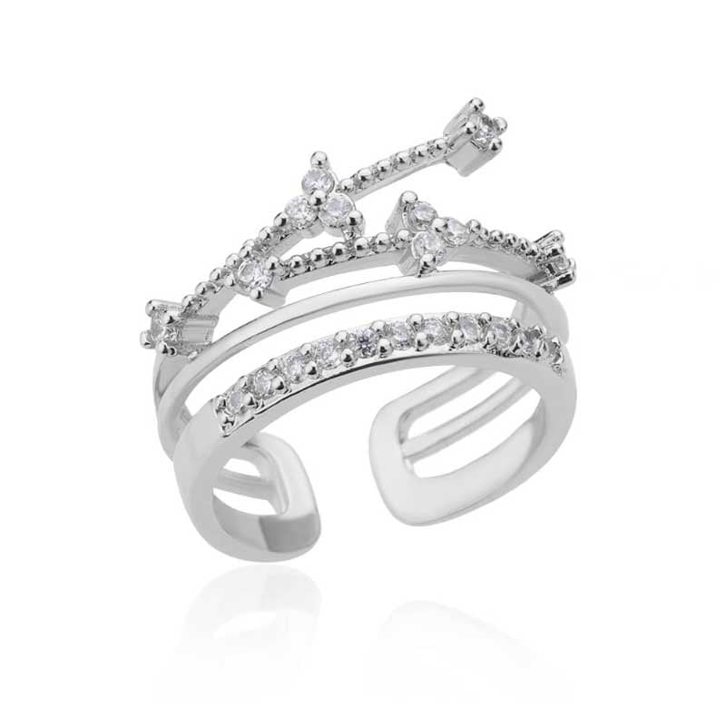 Stapelbare und verstellbare minimalistische Ringkollektion aus Gold und Silber