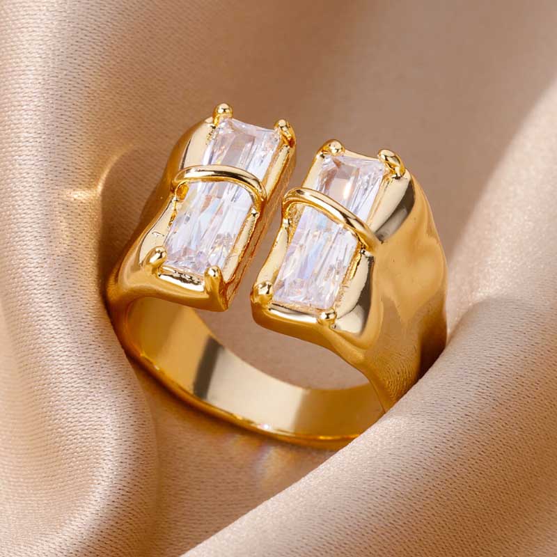 Verstellbare offene Ringe zum Stapeln und Schichten von Schmuck