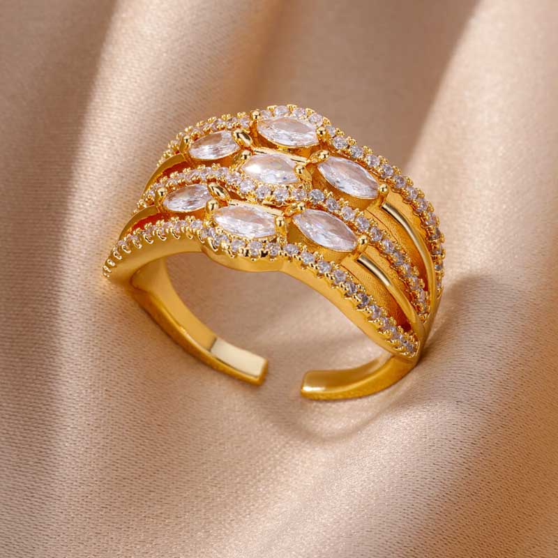 Verstellbare offene Ringe zum Stapeln und Schichten von Schmuck