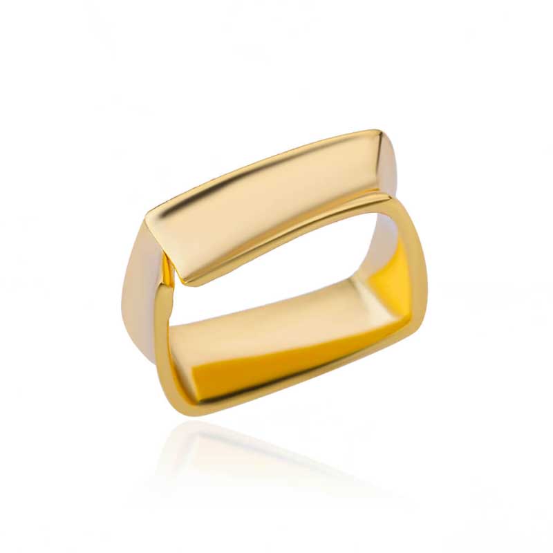 Stapelbare und verstellbare minimalistische Ringkollektion aus Gold und Silber